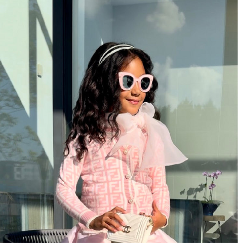 F Cardigan Pink & White