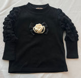 Black Puff Sleeve Top