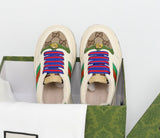 New GG Green Monogram Striped Lace Sneakers