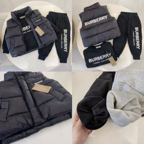 Burberry Inspired Track Set and Puffer Vest