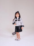 White Tweed Jacket Leather Skirt