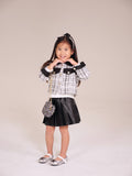 White Tweed Jacket Leather Skirt