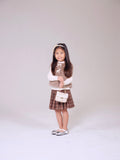 Fur Plaid Skirt Set