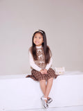 Fur Plaid Skirt Set