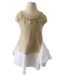 Beige and White Coco Lace Dress