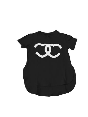 Kids CC Heart Shirt- Black