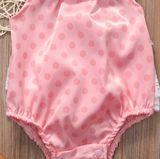Lace and Pink Polka Dot Onesie