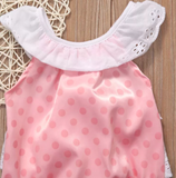 Lace and Pink Polka Dot Onesie
