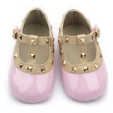 Baby Infant Rock Studed Crib Shoes Mary Janes - Pink