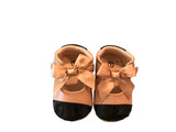 Baby Ballet Crib Shoes-Beige and Black