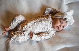 Bamboo Viscose Natural Leopard Footie