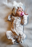 Bamboo Viscose Natural Leopard Footie