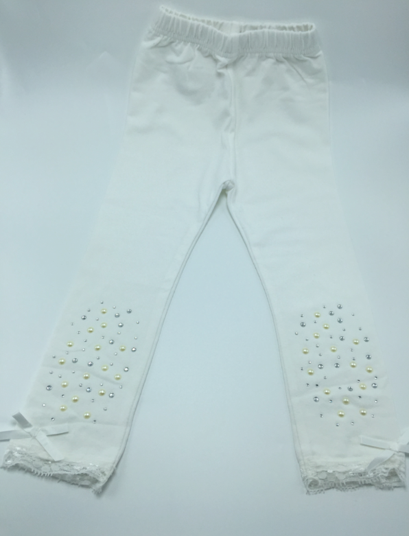 Sparkly Bejeweled Girls Leggings - Pink, White, Black