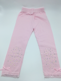 Sparkly Bejeweled Girls Leggings - Pink, White, Black