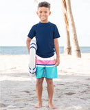 Ruggedbutts Aqua Color Block Swim Trunks