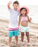Ruggedbutts Aqua Color Block Swim Trunks