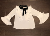 Black & White Tie Blouse