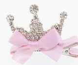 Rhinestone Tiara and Bow Hair Clip