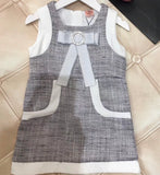 Charlotte Dress-Grey/White