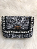 Tweed Pearl Handbag