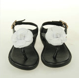 Black and White Flower Sandals