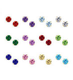 14 Karat Gold Birthstone Baby Earrings 3mm CZ Screwback