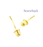 14 Karat Gold Birthstone Baby Earrings 3mm CZ Screwback