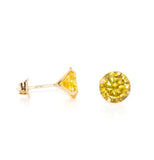 14 Karat Gold Birthstone Baby Earrings 3mm CZ Screwback