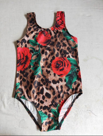 DG Leopard Floral Bathing Suit