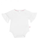 Rufflebutts White Mia Bodysuit