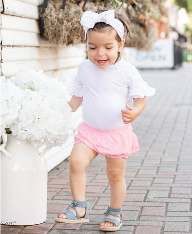 Rufflebutts White Mia Bodysuit